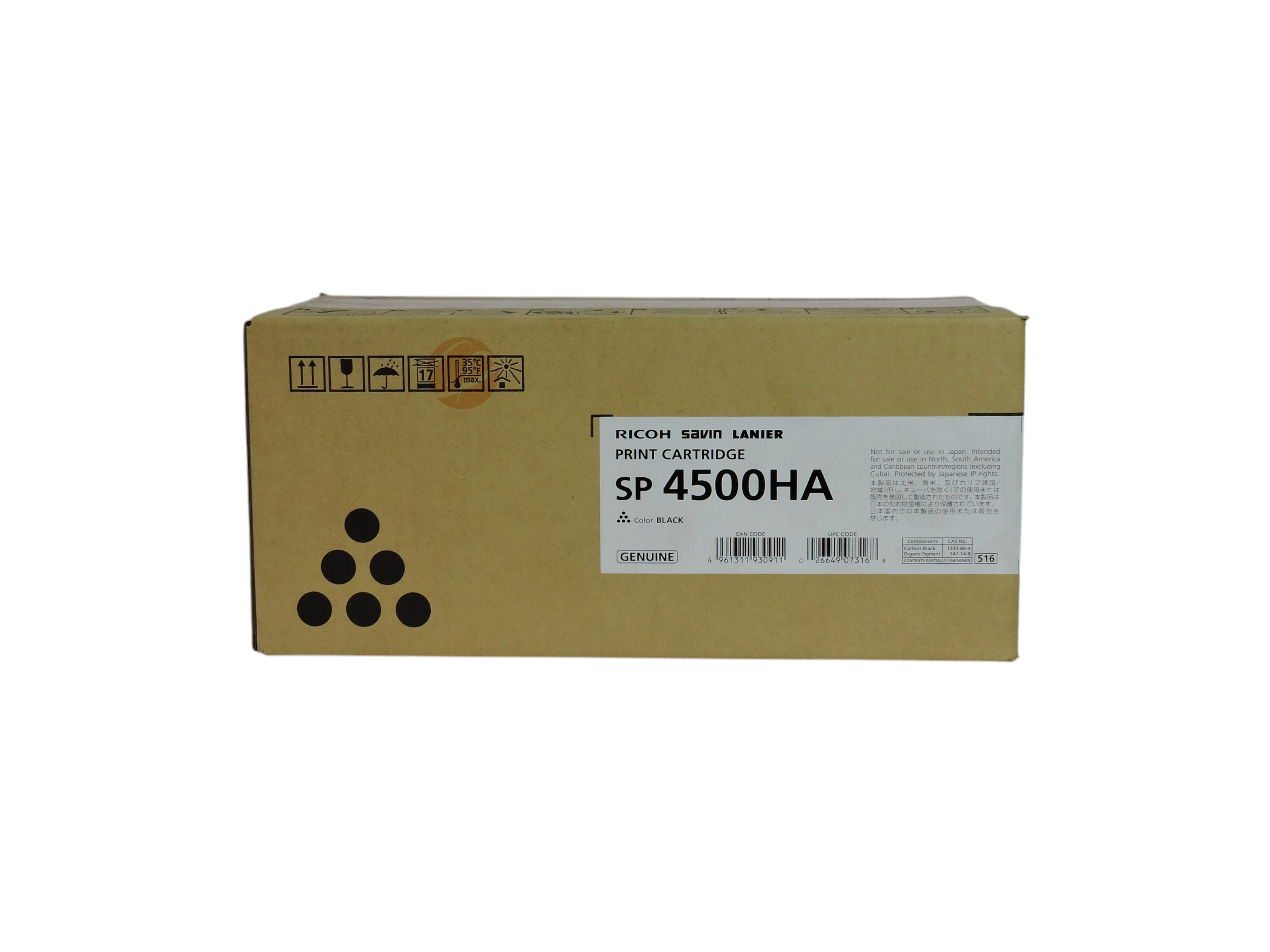Cartucho de tóner negro original Ricoh SP 4500HA de Compras Perfectas en su caja de embalaje de cartón